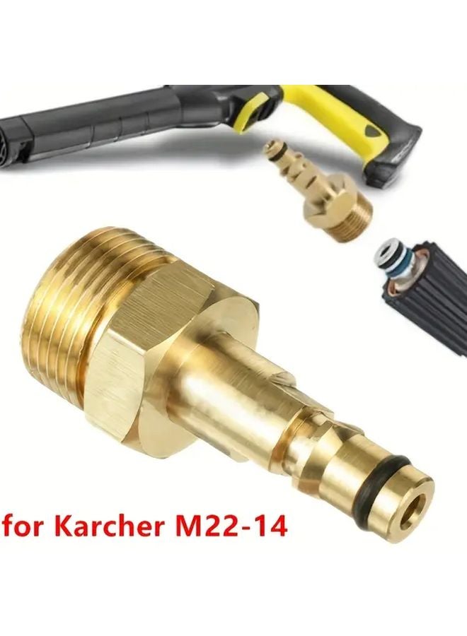 Karcher M22 14 Premium Copper Quick Connect Adapter For Pressure Washers Car Wash Guns - Image 1